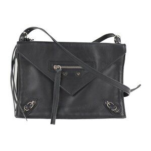BALENCIAGA Black Leather Shoulder Bag